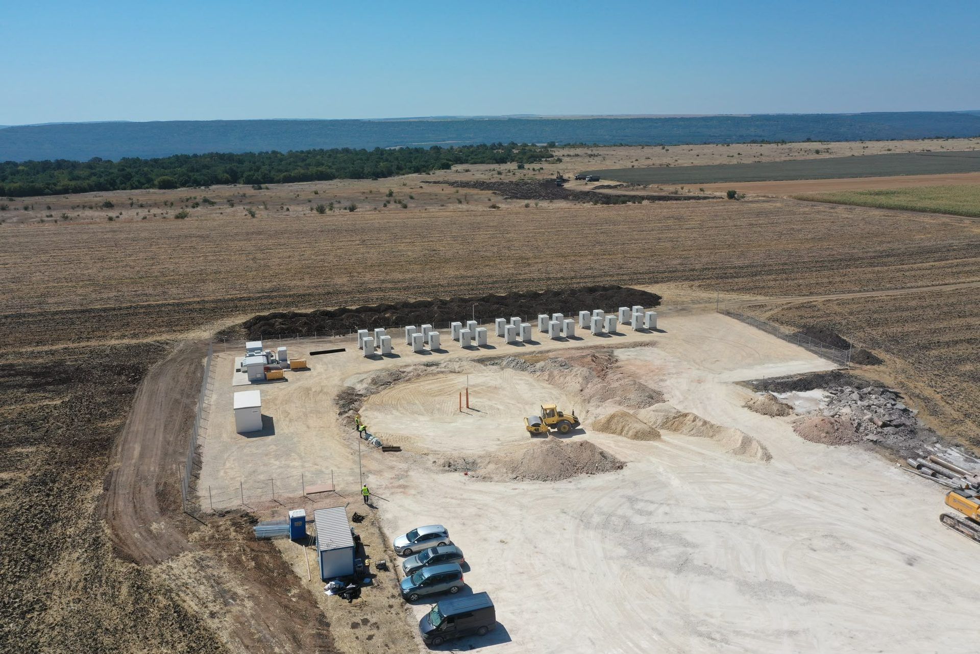 E-160 construction site with the Black Sea coast in the distance