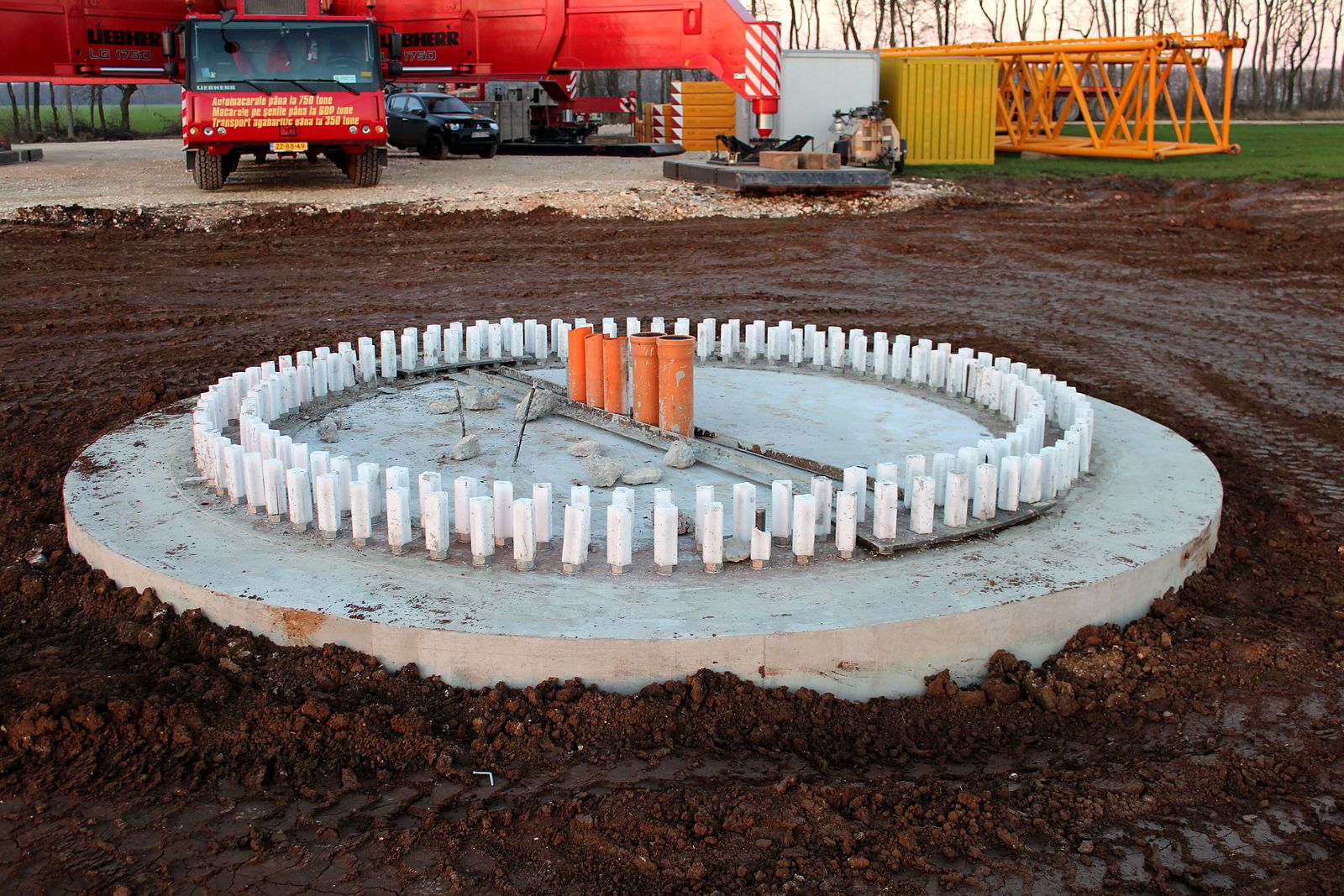 Anchor bolts of the Balchik Wind II foundation before the pour