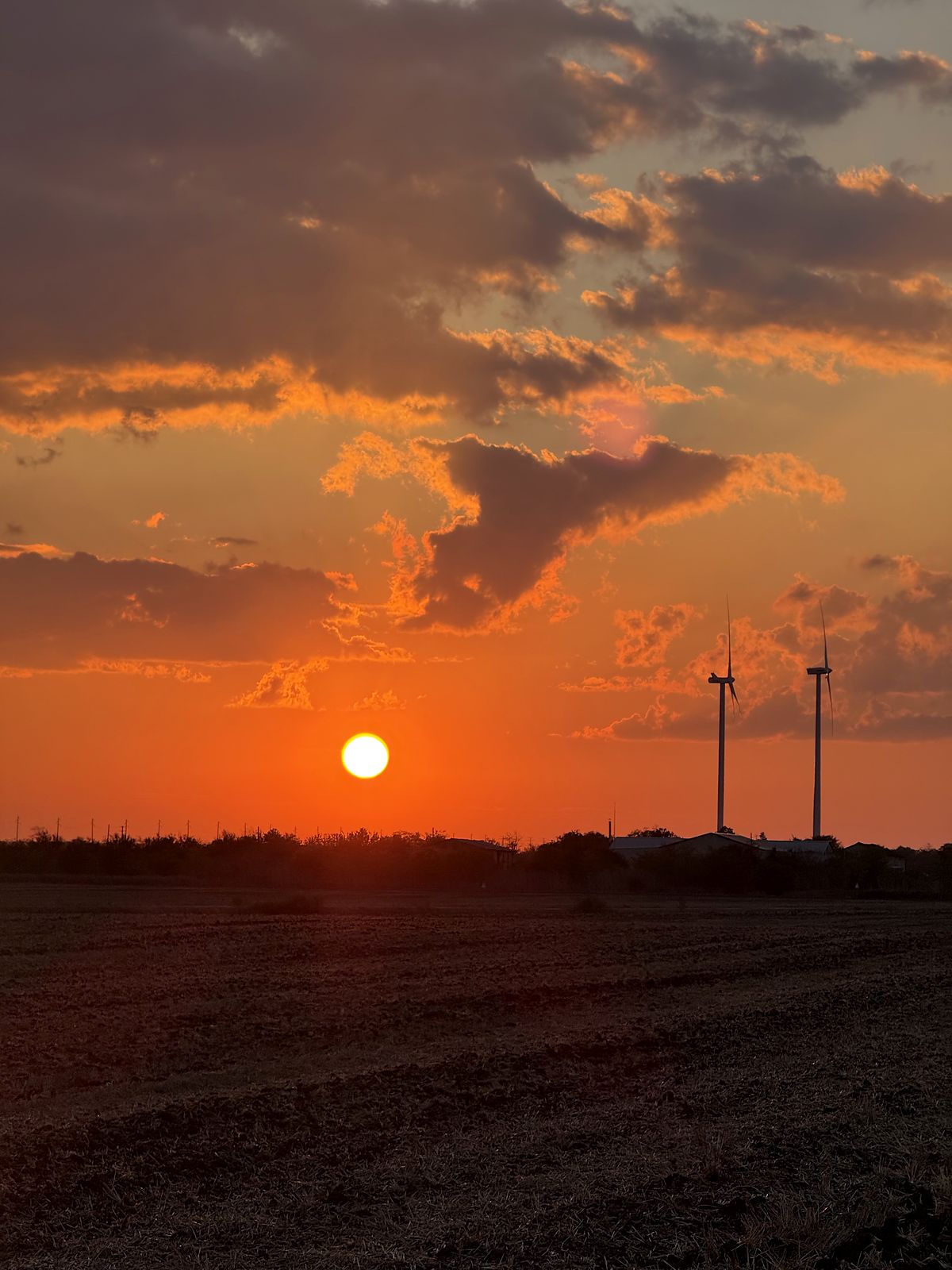 Sunset over the Balchik Wind II site during maintenance works