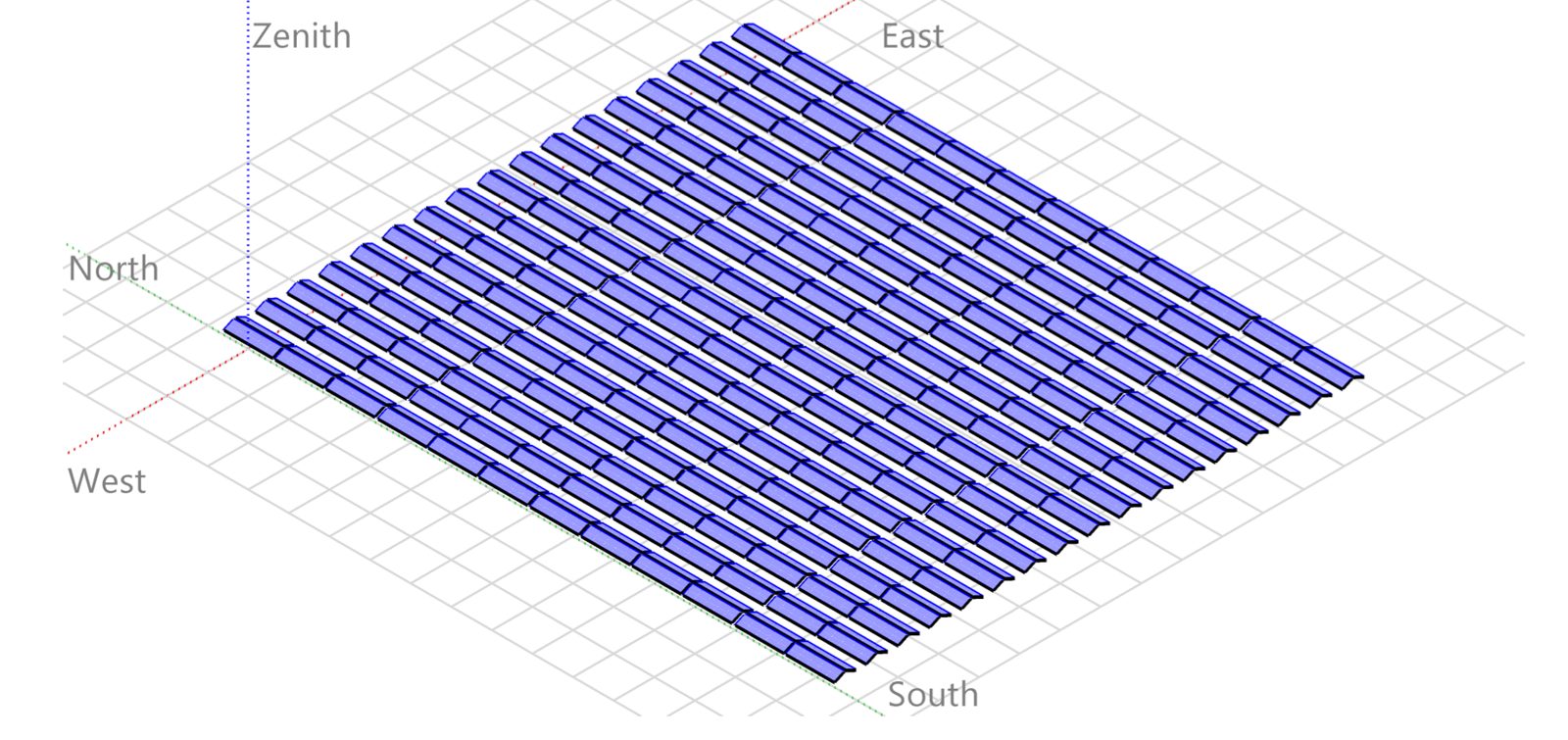 3D model of the planned Catalonia solar plant used for the shading simulation