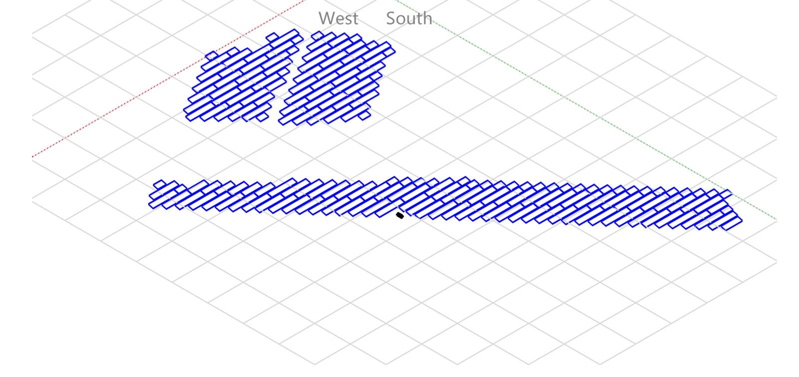 3D model of the planned Plovdiv solar plant used for the shading simulation