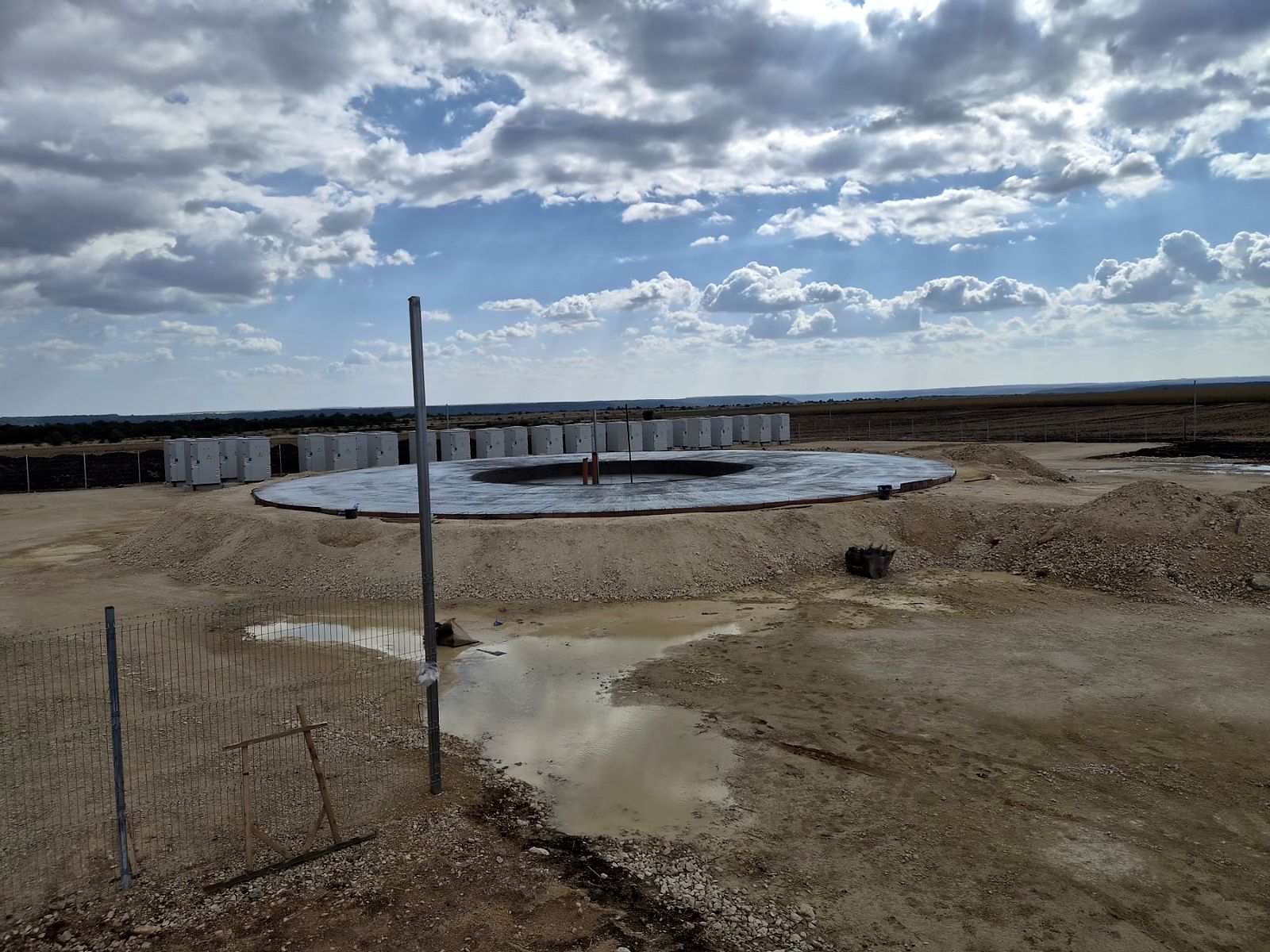 The Balchik Wind IV foundation and battery cabinets after the pour